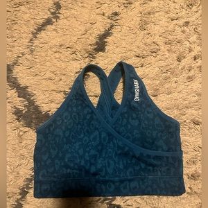 Gymshark Adapt Animal Leopard Blue Sports Bra